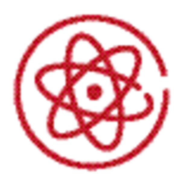 Logotipo vermelho de proteção radiológica referente à escola Portuguesa de Física Médica apFisMed.